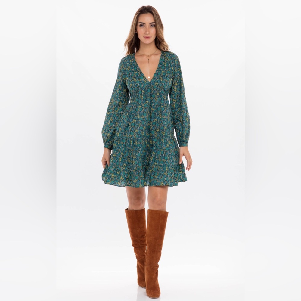 Banjanan Hilary Dress in Hedgehog Dark Floral